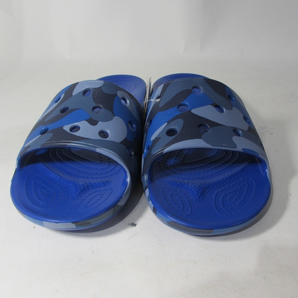 Crocs Slides Mens 9 Blue Camo New Camouflage Comfort Sandals Flip Flop Casual - Picture 5 of 10